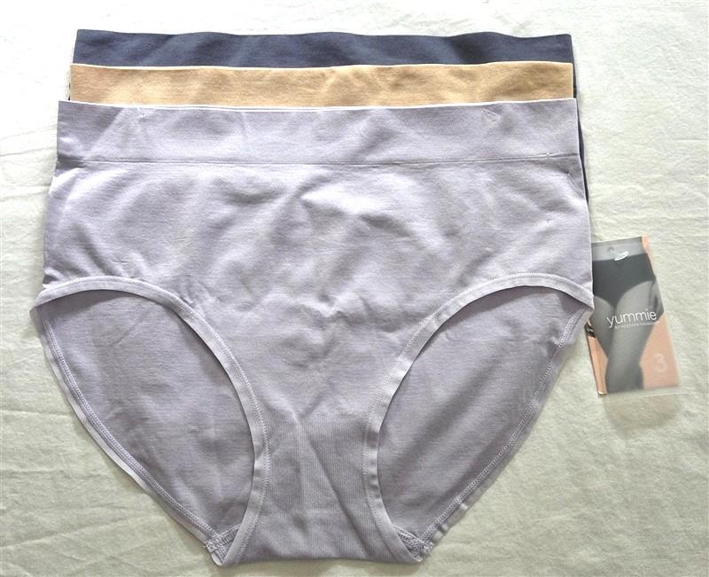 NEW 3 Pair Yummie by Heather Thomson L Seamless Briefs Underwear #135192