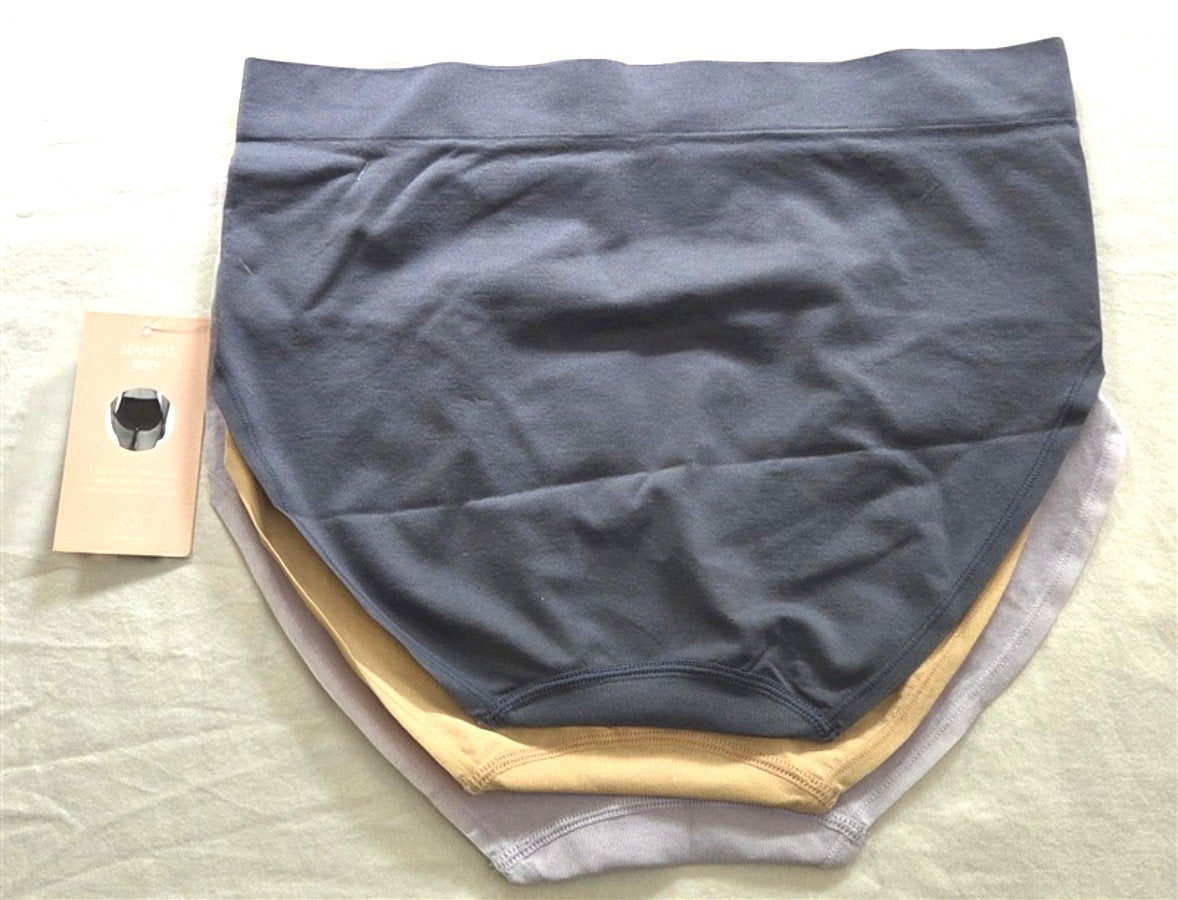 NEW 3 Pair Yummie by Heather Thomson L Seamless Briefs Underwear #135192