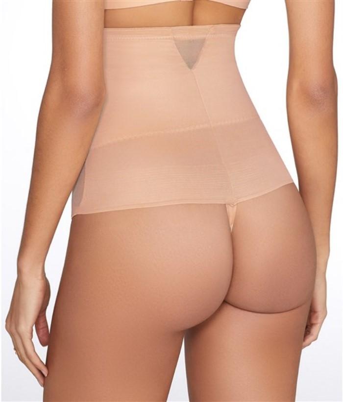 NWT Miraclesuit XL Hi Waist Shaper Thong 2778 Beige 135216