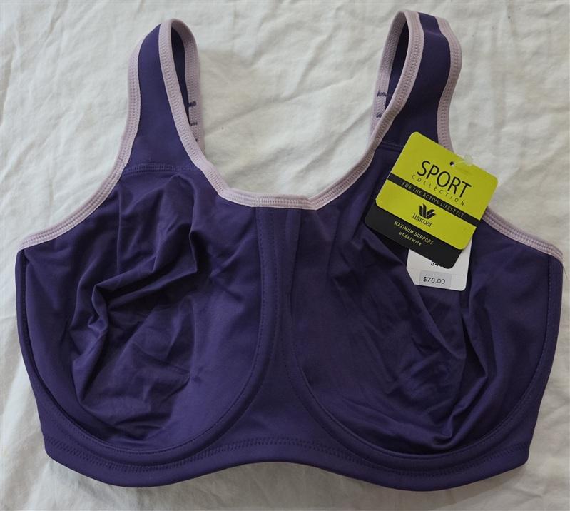 NWT Wacoal 40D Sport Underwire Bra 855170 Mulberry Purple 135225