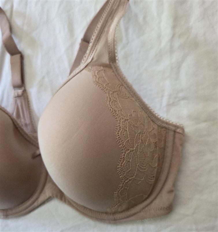 NWT Wacoal 36DD Retro Chic Seamless Contour 853186 Beige Bra 135230