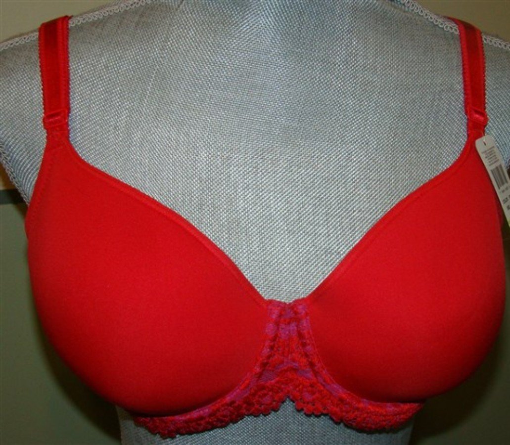 NWOT Wacoal 34DD Embrace Lace Underwire T Shirt Bra 853191 Red 135238