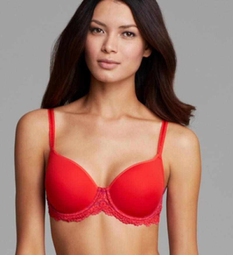 NWOT Wacoal 34DD Embrace Lace Underwire T Shirt Bra 853191 Red 135238