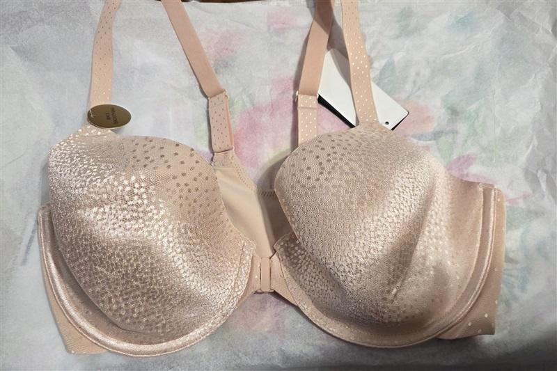PO Wacoal 36D Back Appeal Front Close Underwire Bra 853403 Beige 135243