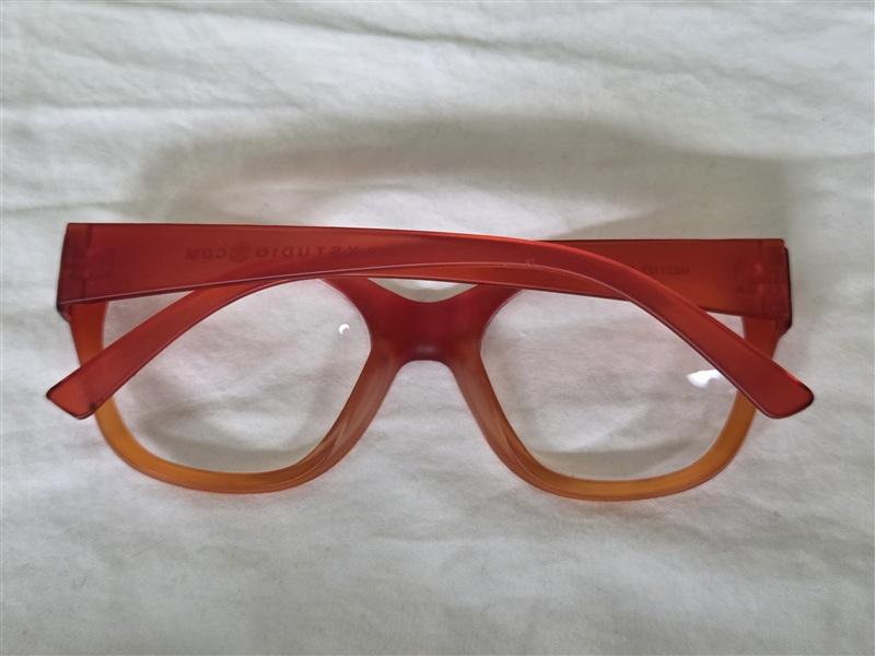 NWT Max Studio Orange 1.5 Cat Eye Round Thick Reading Nerd Glasses 135256
