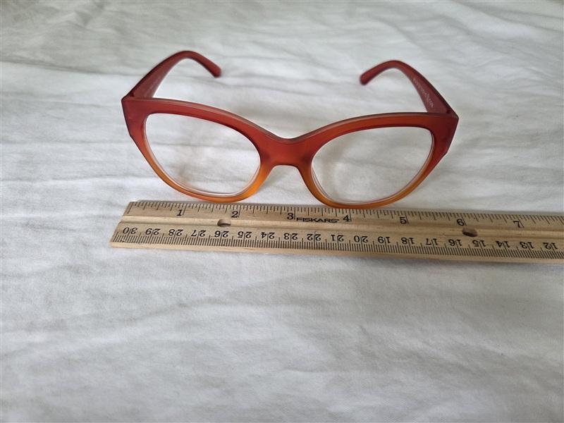 NWT Max Studio Orange 1.5 Cat Eye Round Thick Reading Nerd Glasses 135256
