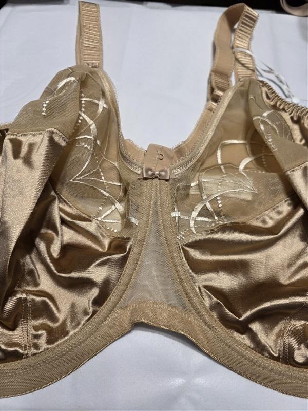 NWT Elomi 44J USA Cate Underwire Full Cup Banded Bra EL4030H Beige 135260