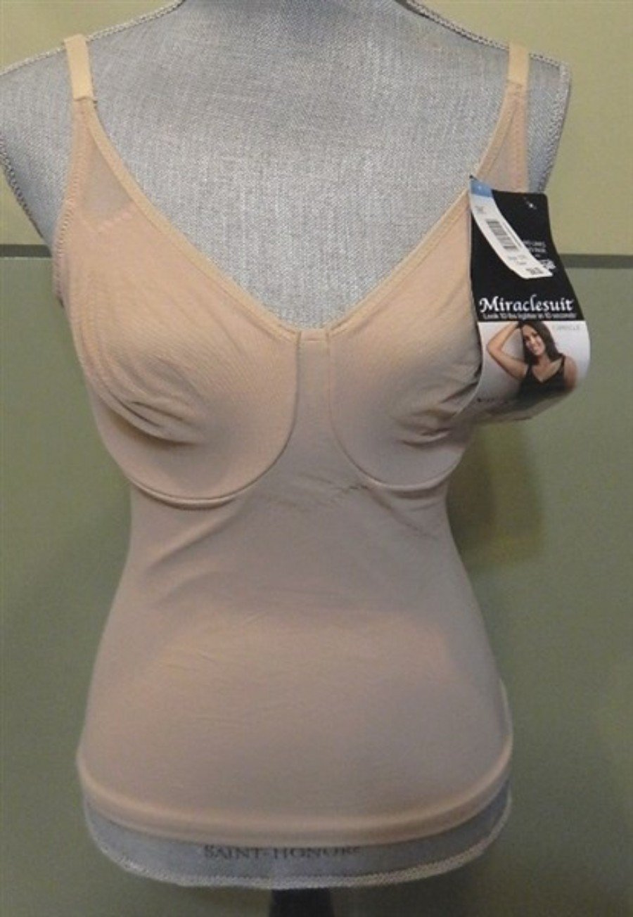 NWT Miraclesuit 42D Sheer Shaping Camisole Underwire 2782 Beige 135271