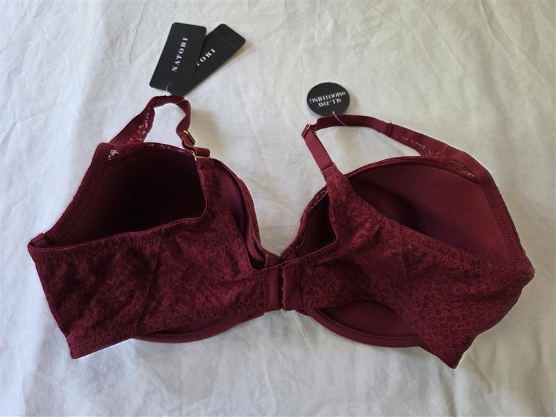 NWT Natori 36DD Pretty Smooth Full Fit Contour Underwire Bra Dark Red 135281