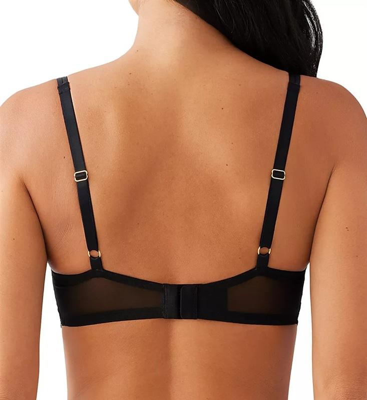 NWT Wacoal 34D Midnight Soiree Underwire Bra Caviar Sheer Lace 135282