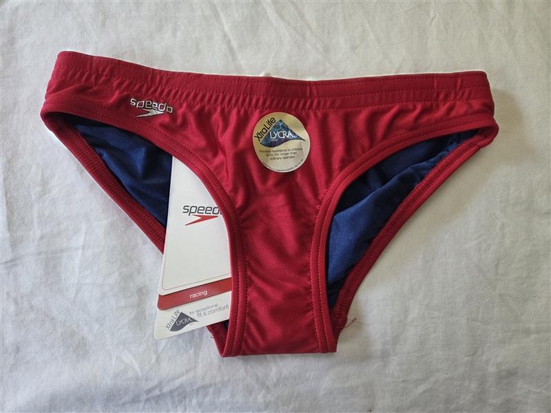 NWT Speedo XS Racing Swim Bottom Red Xtralife Lycra 135295