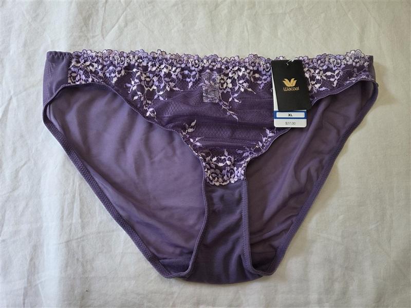 NWT Wacoal XL Embrace Lace Bikini Panties 64391 Purple Underwear 135302