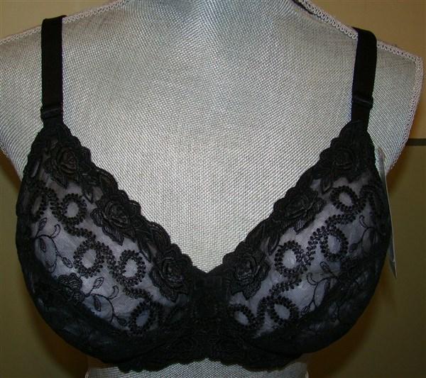 NWT Wacoal 34D Renaissance Rose Underwire Bra 85720 Black 135307