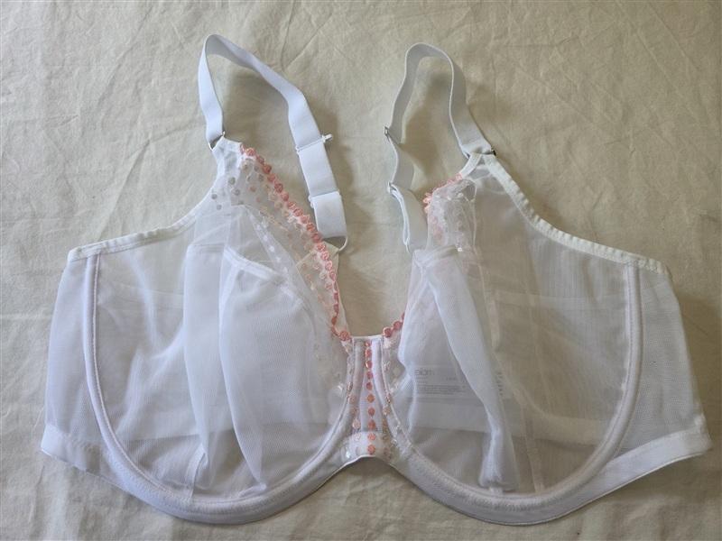 NWOT Elomi 44H Matilda Underwire Plunge Bra EL8900 White 135310