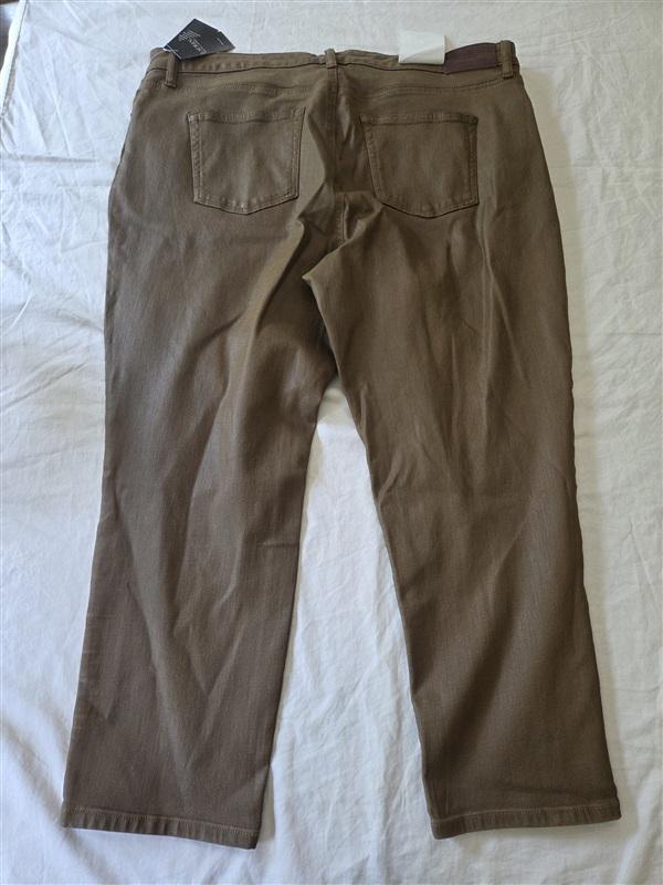 NWT Ralph Lauren 14W Coated High-Rise Straight Ankle Jeans Brown 135319