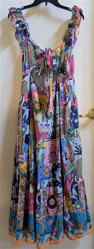 NWT J. Marie Large Sloan Ruffle Zodiac Dress Midi Tie 135320