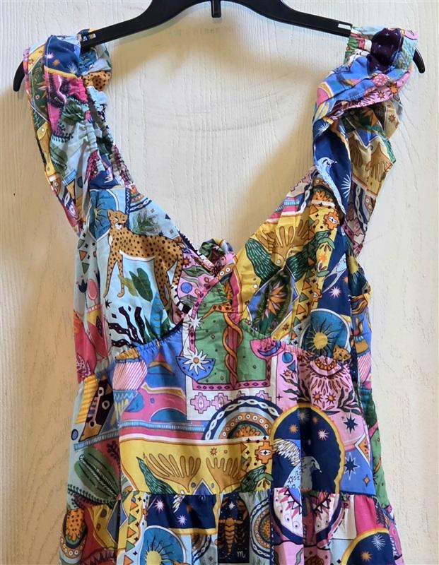NWT J. Marie Large Sloan Ruffle Zodiac Dress Midi Tie 135320