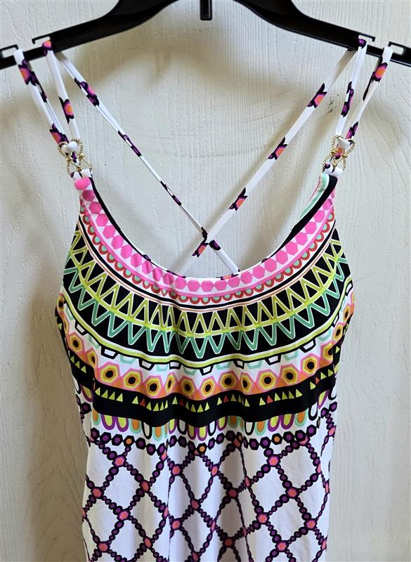 NWT Trina Turk S Kon Tiki Maxi Dress Criss Cross Dual Shoulder Straps 135329