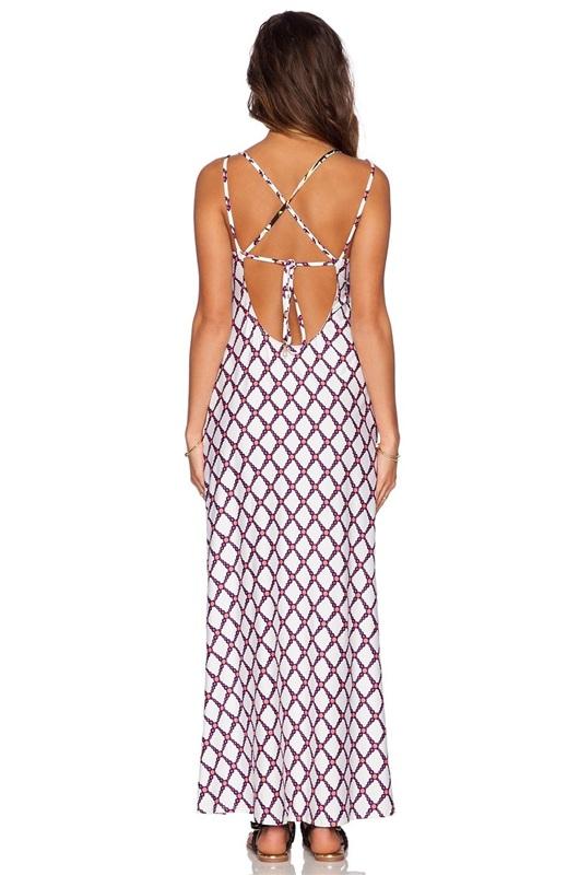 NWT Trina Turk S Kon Tiki Maxi Dress Criss Cross Dual Shoulder Straps 135329