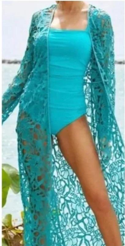 Carmen Marc Valvo XS Boston Proper Square Neck Tankini Top Blue 135331