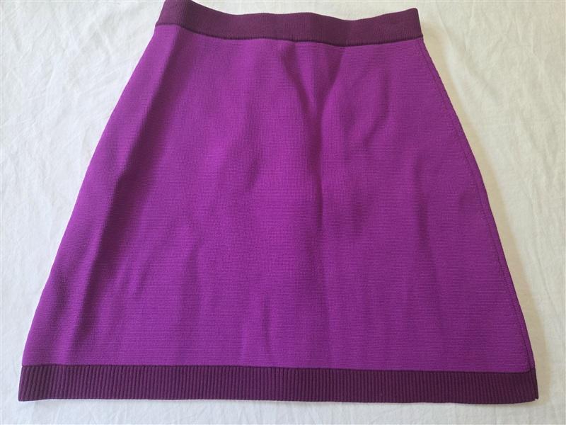 NWT Trina Turk M Artemis Trompe L'Oeil Sweater Knit Mini Skirt Purple 135334