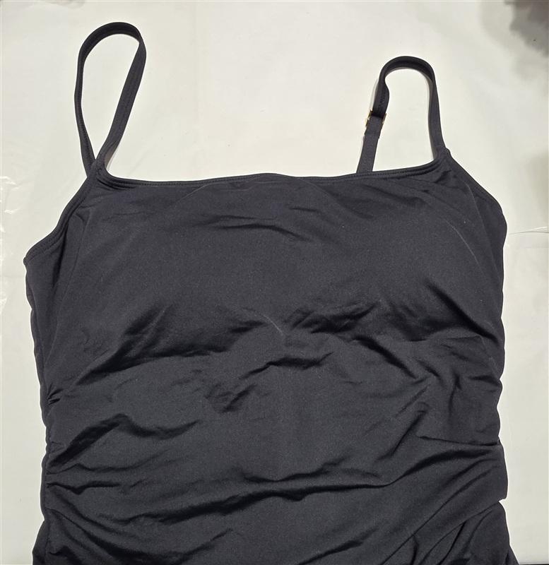 NWT La Blanca 12 Island Goddess Lingerie Maillot Black 1pc Swimsuit 135338