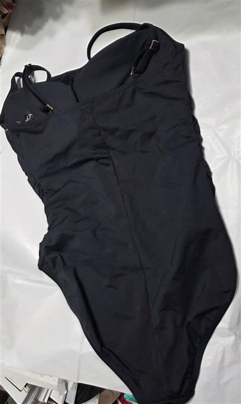 NWT La Blanca 12 Island Goddess Lingerie Maillot Black 1pc Swimsuit 135338