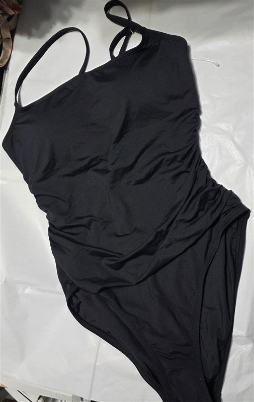 NWT La Blanca 12 Island Goddess Lingerie Maillot Black 1pc Swimsuit 135338