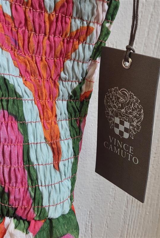 NWT Vince Camuto XL Square Neck Sleeveless Midi Dress Floral Pink 135339