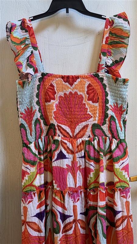 NWT Vince Camuto XL Square Neck Sleeveless Midi Dress Floral Pink 135339