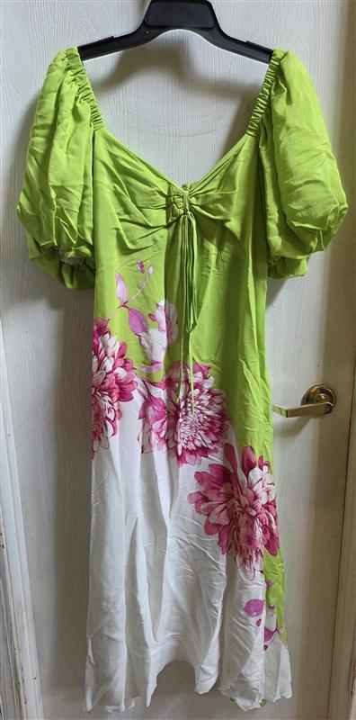 NWT Alex Marie Monroe Floral Midi Dress with Puff Sleeves 135343