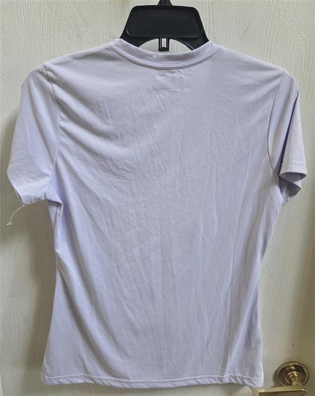 NWOT Columbia S Zero Rules Short Sleeve V neck T Shirt Wicking Purple 135353