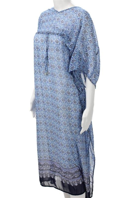NWT Tommy Bahama L/XL Tika Sanibel Blue Side Slit Caftan Dress 135355