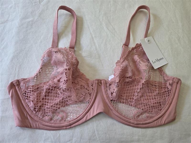 NWT Le Mystere 34D Lace Allure Unlined Bra 8246 Pink 135360