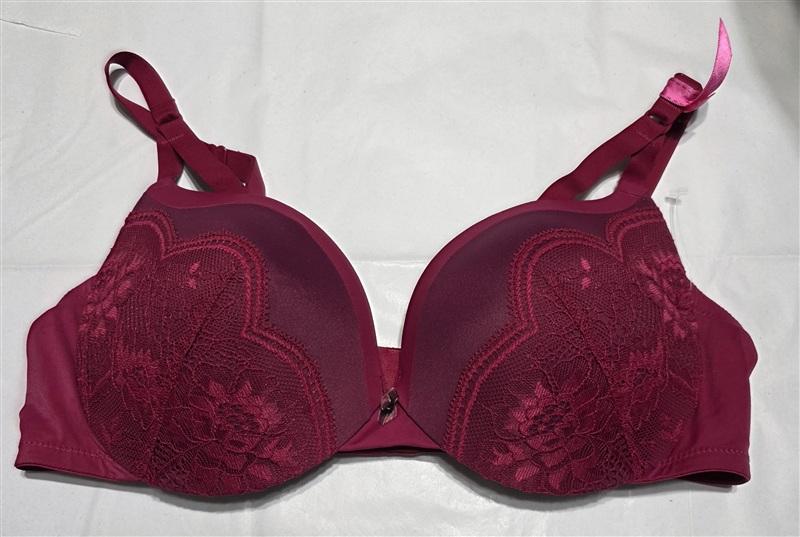 NWPT Maidenform 38B Love Lift Satin & Lace Push-Up Bra DM9900 Burgundy 135363