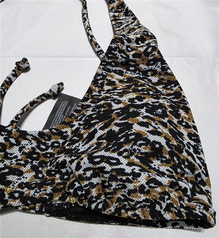 NWOT Volcom Ran Wyld S Triangle Animal Print Bikini Swim Top 135364