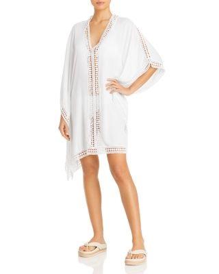 NWTD Tommy Bahama L Lace Tunic w/ Inset Edge Swim Cover Up Dress White 135366