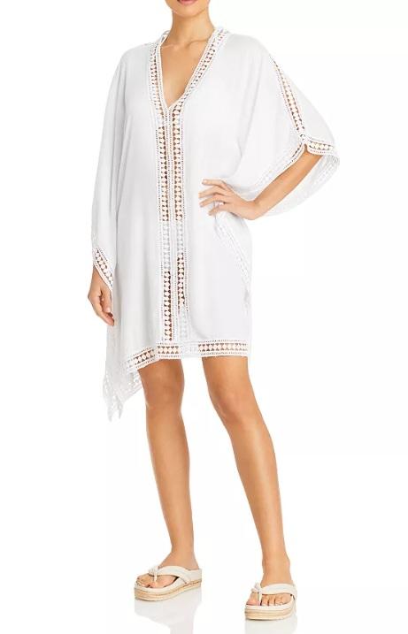 NWTD Tommy Bahama L Lace Tunic w/ Inset Edge Swim Cover Up Dress White 135366