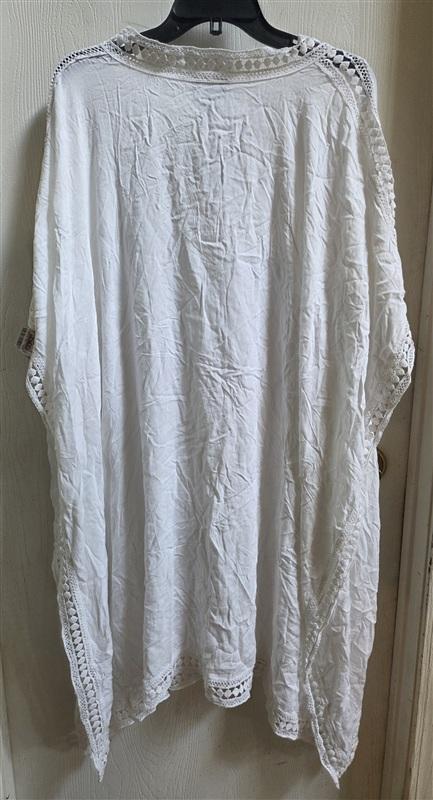 NWTD Tommy Bahama L Lace Tunic w/ Inset Edge Swim Cover Up Dress White 135366