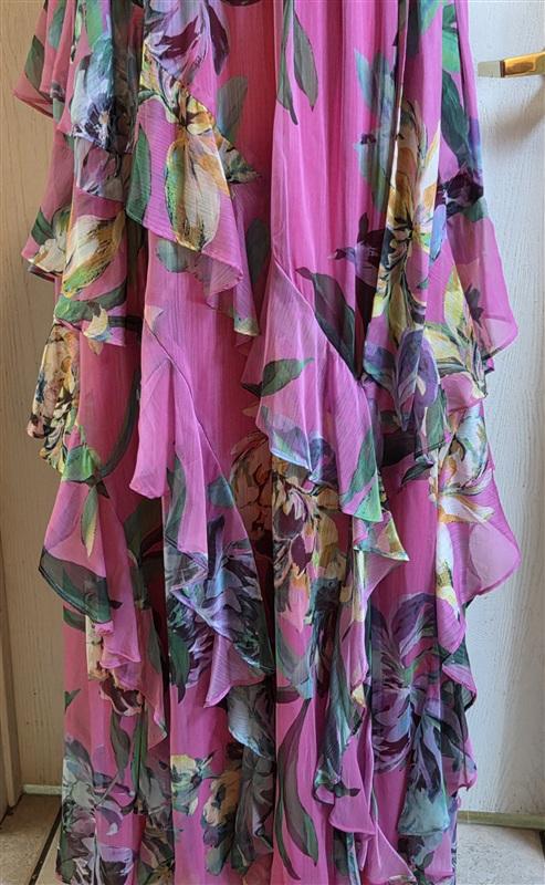 NWT Alex Marie 16 Nina Pink Chiffon Halter Neck Sleeveless Tiered Dress 135367