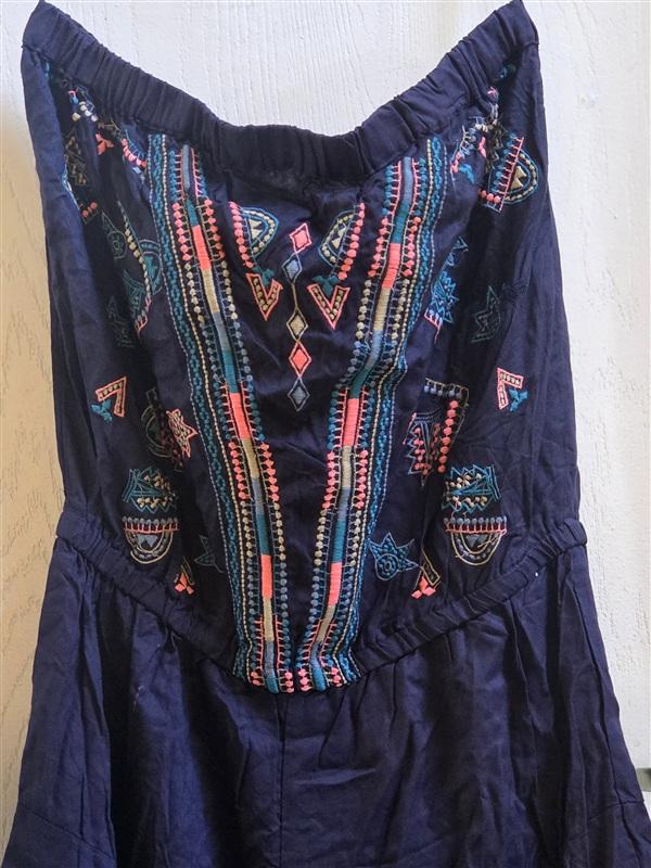 NWT Anthropologie Nostalgia L Boho Bandeau Romper Playsuit Embroidery 135370