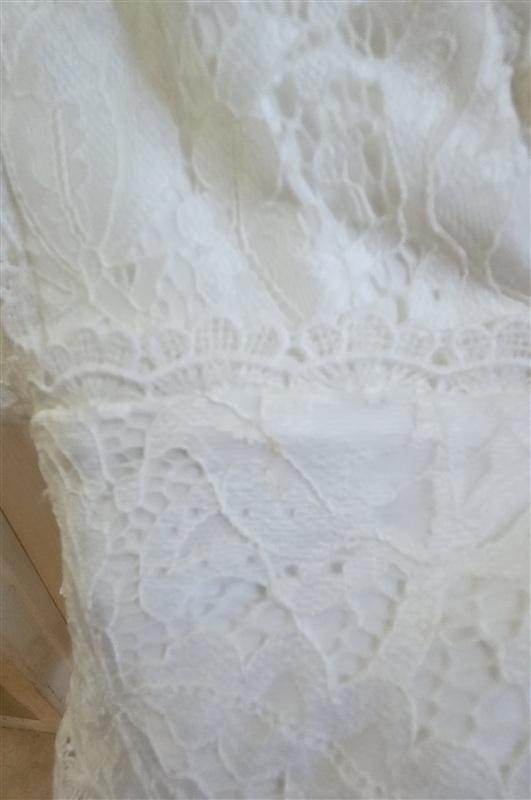 NWOT Taylor 10 White Lace V Neck Short Sleeve Dress 135371