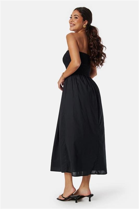NWT Only Claudia Large Smock Tube Bandeau Dress Black 135372