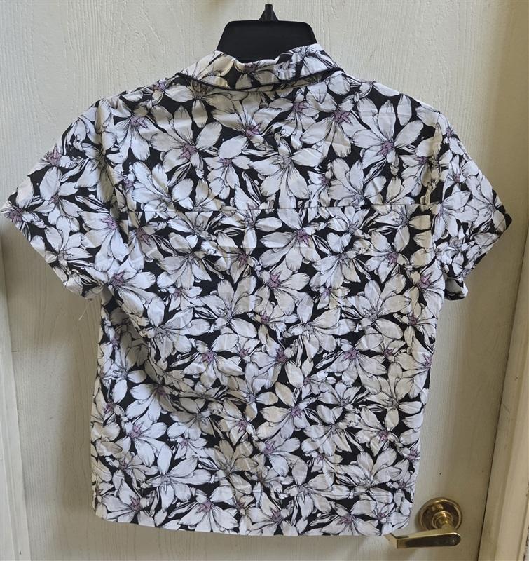 NWT Soma XS Cool Cotton Stretch Short Sleeve Notch Collar Pajama Top 135376