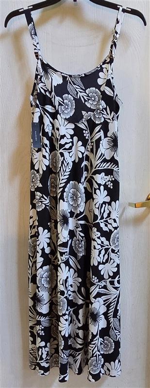 NWT Natori S Botanica Slip Dress Black White Floral Poppy 135378