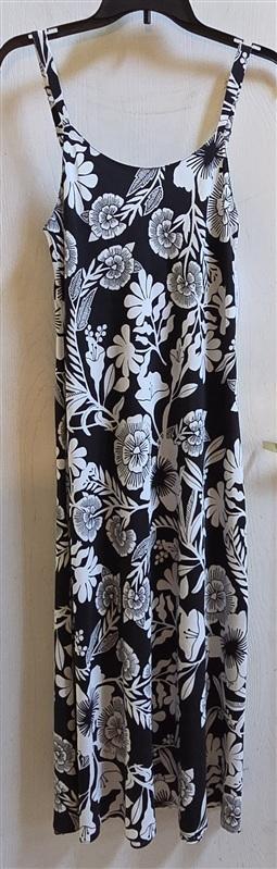 NWT Natori S Botanica Slip Dress Black White Floral Poppy 135378