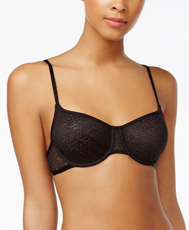 NWPT DKNY 34D Modern Lace Unlined Underwire Bra DK4019 Black 135387
