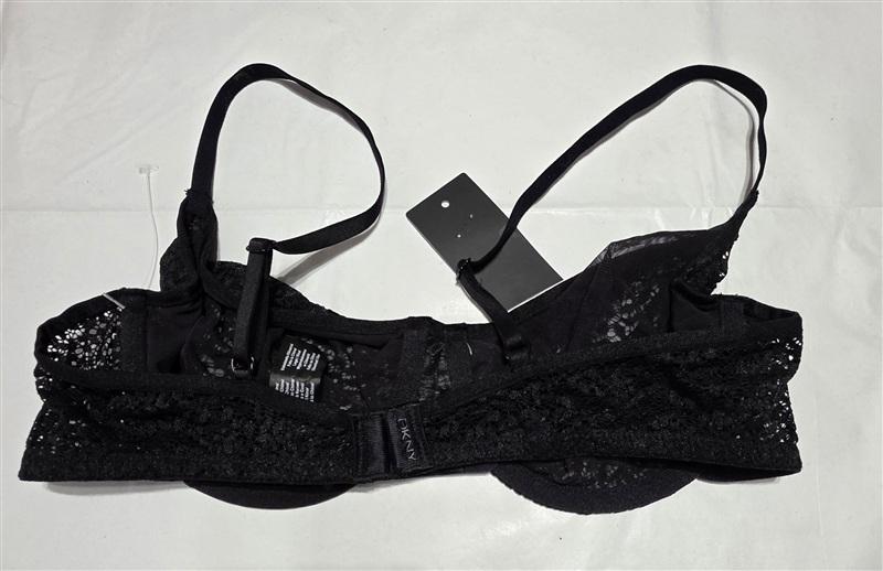 NWPT DKNY 34D Modern Lace Unlined Underwire Bra DK4019 Black 135387
