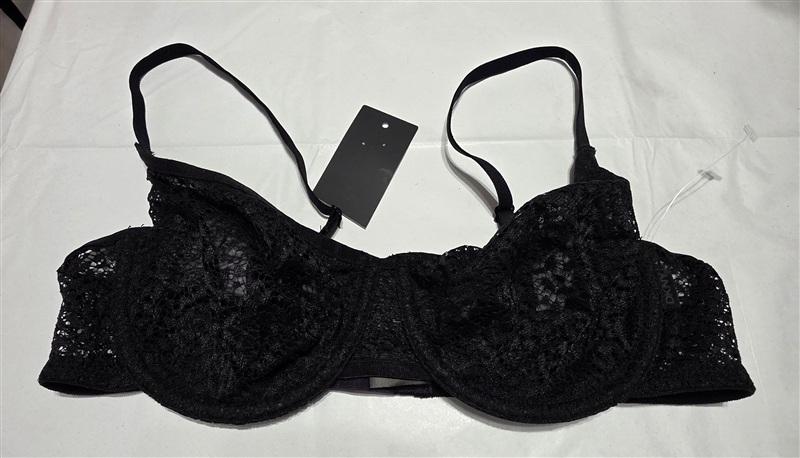 NWPT DKNY 34D Modern Lace Unlined Underwire Bra DK4019 Black 135387
