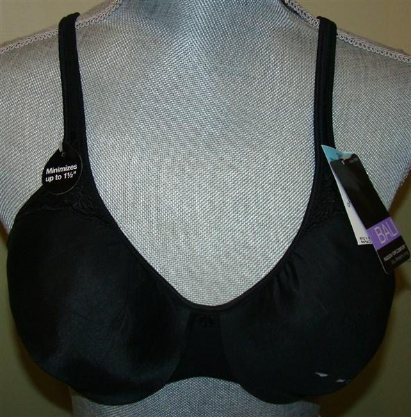 NWT Bali 36DD Passion for Comfort Minimizer Underwire Bra 3385 Black 135401